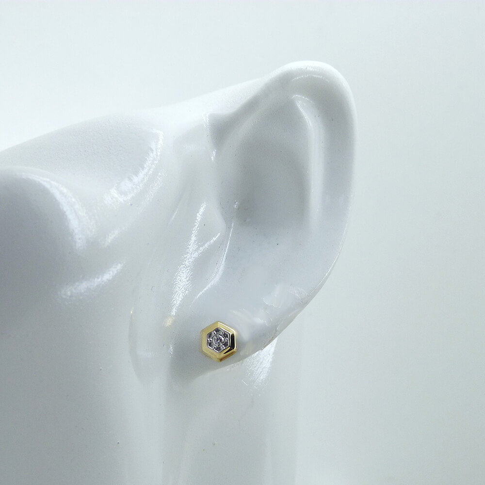 PEND.HEXAGONO BICOLOR 5MM PRESION OA