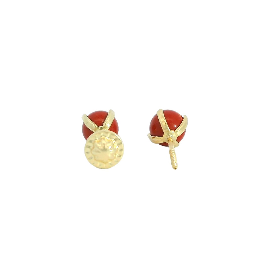 PENDIENTES PATILLA COLOR CORAL 5MM .TORNILLO
