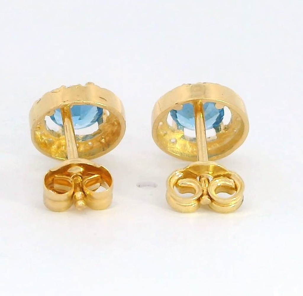 PENDIENTES ORLA 7MM CENTRO 4MM PRESION COLOR AGUA