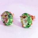 PENDIENTES OVAL 10x8MM COLOR PERIDOTO PRESION