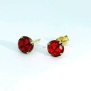 PENDIENTES GARRA 6MM COLOR  RUBI PRESION