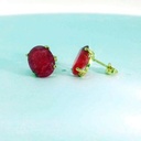 PENDIENTES OVAL 10x8MM COLOR  RUBI PRESION