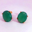 PENDIENTES OVAL 10x8MM COLOR ESMERALDA PRESION