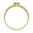 SORTIJA ZAFIRO REDONDO DE 1.5MM 10 BRILLANTES 1MM H-SI 0.07 CT