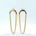PENDIENTES CURVOS CON CADENA. 43MM PRESION