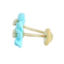 PENDIENTES FLOR COLOR  TURQUESA GARRA TORNILLO