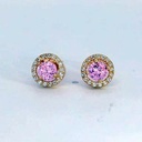 PENDIENTES ORLA 7MM CENTRO 4MM PRESION ROSA