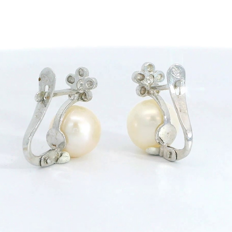 PENDIENTES MARGARITA BRILLANTES  1.50MM H-SI 0.03 CT TW  PERLA7.5MM CATALAN