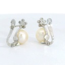 PENDIENTES MARGARITA BRILLANTES  1.50MM H-SI 0.03 CT TW  PERLA7.5MM CATALAN