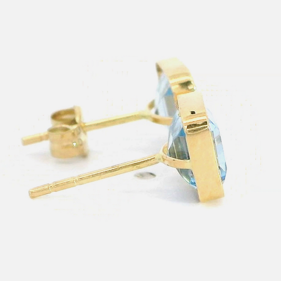 PENDIENTES CUADRADOS 6x6 MM PIEDRA COLOR AGUA MARINA