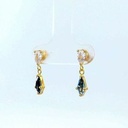 PENDIENTES COMETA PIEDRA COLOR AGUAMARINA DE 7x4MM.12MM.
