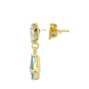 PENDIENTES COMETA PIEDRA COLOR AGUAMARINA DE 7x4MM.12MM.