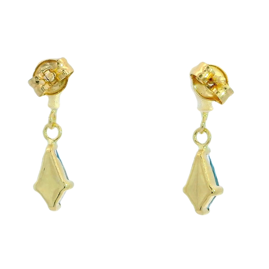 PENDIENTES COMETA PIEDRA COLOR AGUAMARINA DE 7x4MM.12MM.
