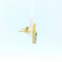 PENDIENTES FLOR COMETA PÌEDRA COLOR AGUAMARINA DE 7x4MM.12MM.