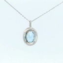GOLGANTE ORO BLANCO CUAJO 10MM PIEDRA COLOR AGUAMARINA 7x5MM.