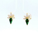 PENDIENTES COMETA PIEDRA COLOR ESMERALDA DE 7x4MM.12MM.