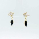 PENDIENTES FLOR COMETA PIEDRA COLOR ZAFIRO DE 7x4MM.11MM.