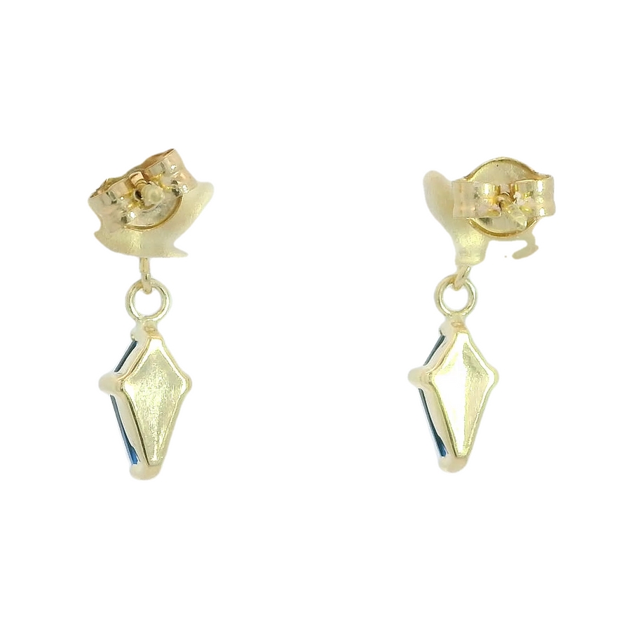 PENDIENTES FLOR COMETA PIEDRA COLOR ZAFIRO DE 7x4MM.11MM.