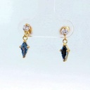 PENDIENTES COMETA PIEDRA COLOR AGUAMARINA DE 7x5MM.15MM.