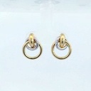 PENDIENTES NUDO BICOLOR 15MM  PRESION