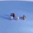 PENDIENTES GARRA 2.5MM Y PERLA DE 4MM. TORNILLO