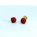PENDIENTES PATILLA COLOR CORAL 5MM .TORNILLO