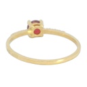 SORTIJA RUBÍ REDONDO 4MM 8 BRILLANTES  1MM H-SI 0.06 CT