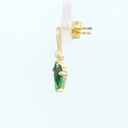 PENDIENTES ESLABON COMETA PIEDRA COLOR ESMERALDA DE 7x4MM.10MM.
