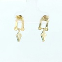 PENDIENTES ESLABON COMETA PIEDRA COLOR ESMERALDA DE 7x4MM.10MM.