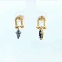 PENDIENTES ESLABON COMETA PIEDRA COLOR AGUAMARINA DE 7x4MM.11MM.