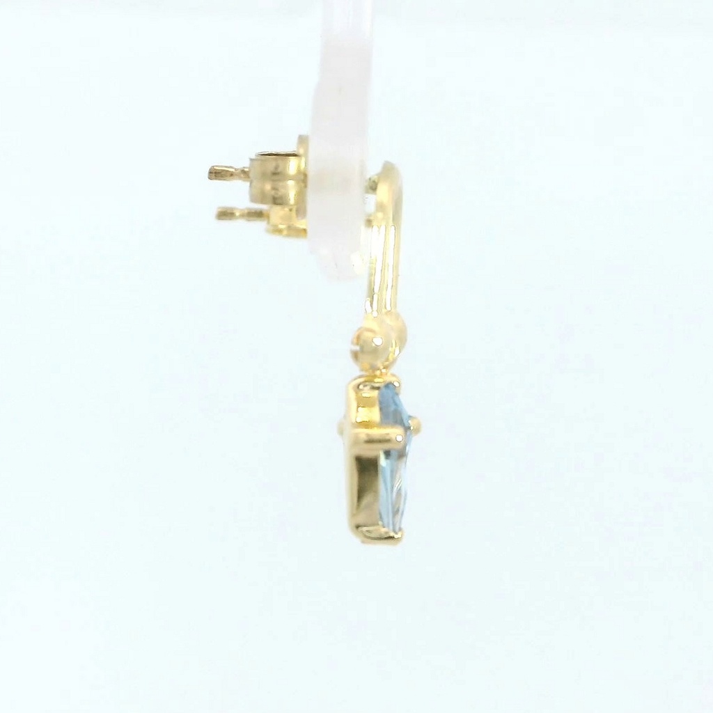 PENDIENTES ESLABON COMETA PIEDRA COLOR AGUAMARINA DE 7x4MM.11MM.