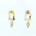 PENDIENTES ESLABON COMETA PIEDRA COLOR AGUAMARINA DE 7x4MM.11MM.