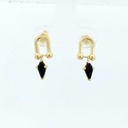 PENDIENTES ESLABON COMETA PIEDRA COLOR ZAFIRO DE 7x4MM.11MM.