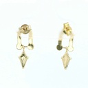 PENDIENTES ESLABON COMETA PIEDRA COLOR ZAFIRO DE 7x4MM.11MM.