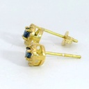 PENDIENTE CUAJO 5MM.ZAFIRO DE 3MM Y CIRCONITAS.