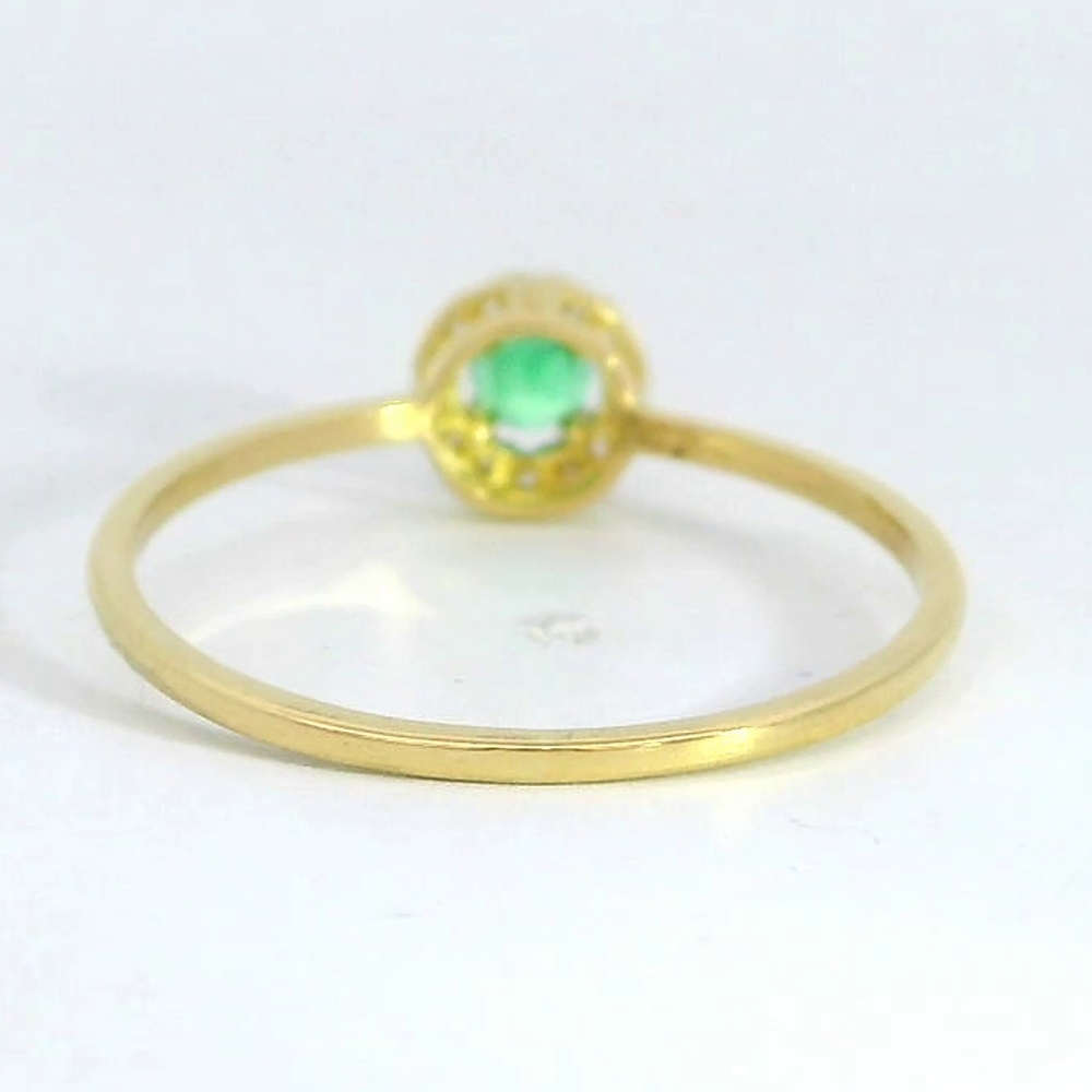 SORTIJA CUAJO 5MM.ESMERALDA DE 3MM Y CIRCONITAS.