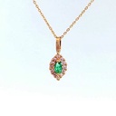 COLGANTE LANZADERA 8x5MM. ESMERALDA 3x2MM Y CIRCONITAS.