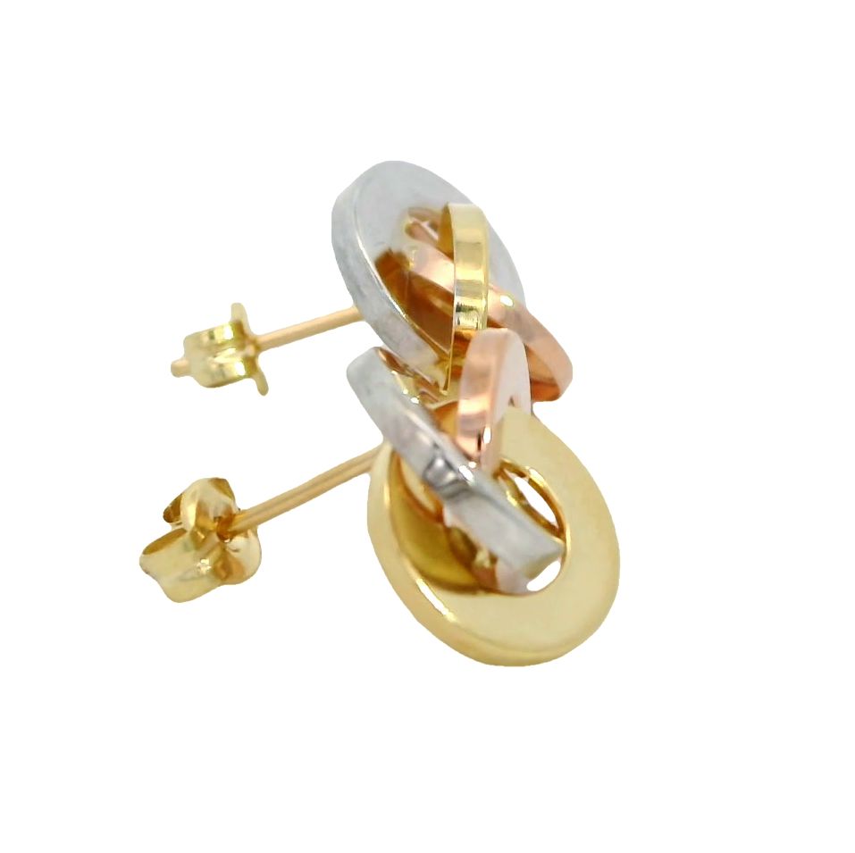 PENDIENTES NUDO TRICOLOR.12MM.PRESION