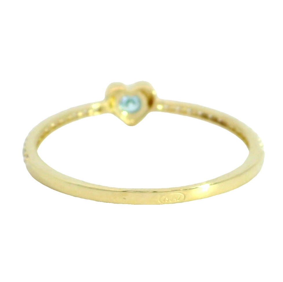 SORTIJA CORAZON CON CIRCONITA AZUL.