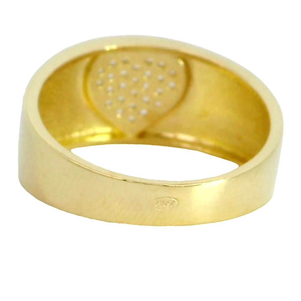 SORTIJA GRUESA CORAZON DE CIRCONITAS.
