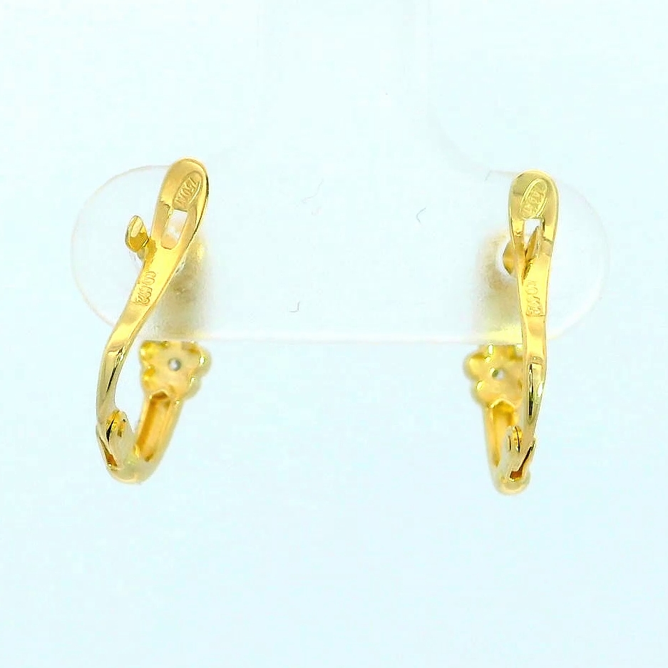PENDIENTES MEDIO ARO  BICOLOR FLOR CIRCONITA.