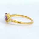 SORTIJA CON AMATISTA FORMA DE CORAZON DE 6x6MM.