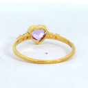 SORTIJA CON AMATISTA FORMA DE CORAZON DE 6x6MM.