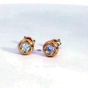 PENDIENTES CHATON CIRCONITA DE  3MM. PRESION.