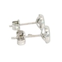 PENDIENTES CHATON CIRCONITA DE  3MM. ORO BLANCO.PRESION.