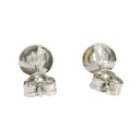 PENDIENTES CHATON CIRCONITA DE  3MM. ORO BLANCO.PRESION.