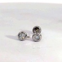 PENDIENTES CHATON CIRCONITA DE  2.5MM.ROSCA.BLANCO.