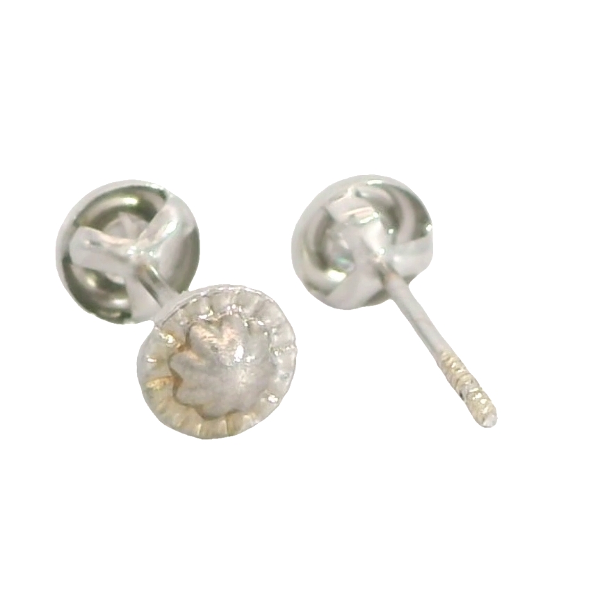 PENDIENTES CHATON CIRCONITA DE  2.5MM.ROSCA.BLANCO.