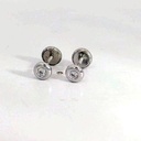PENDIENTES CHATON CIRCONITA DE  2MM.ROSCA.ORO BLANCO.