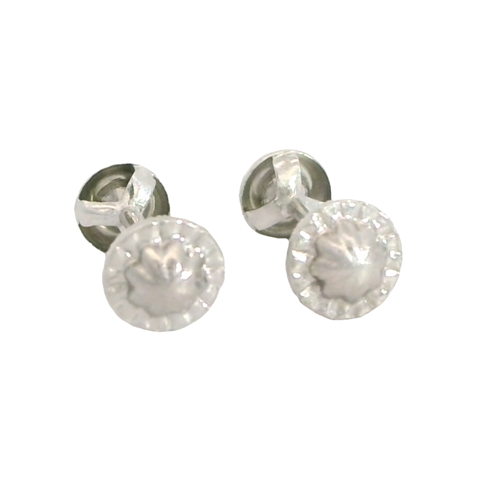 PENDIENTES CHATON CIRCONITA DE  2MM.ROSCA.ORO BLANCO.